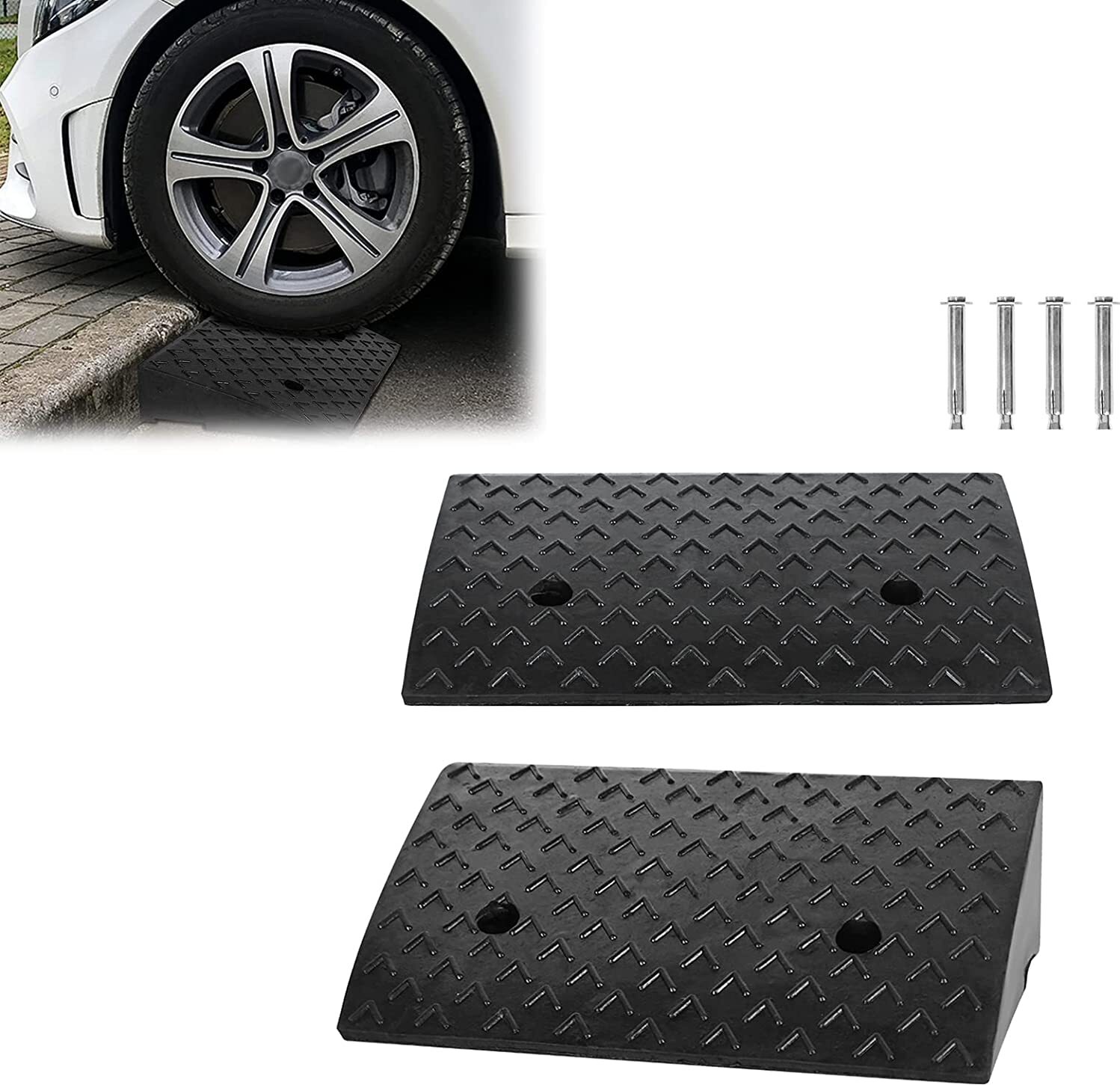 Rampe De Trottoir Plastique Rampe De Seuil Portable Épaisseur 5cm