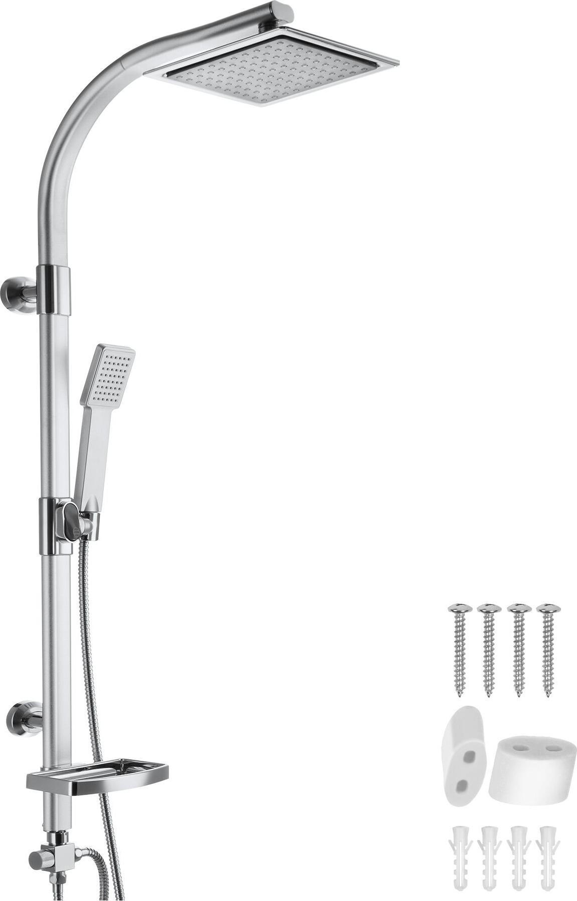 tectake® Aluminium Regenduschsystem Chrom-Optik Antikalktechnik 402680