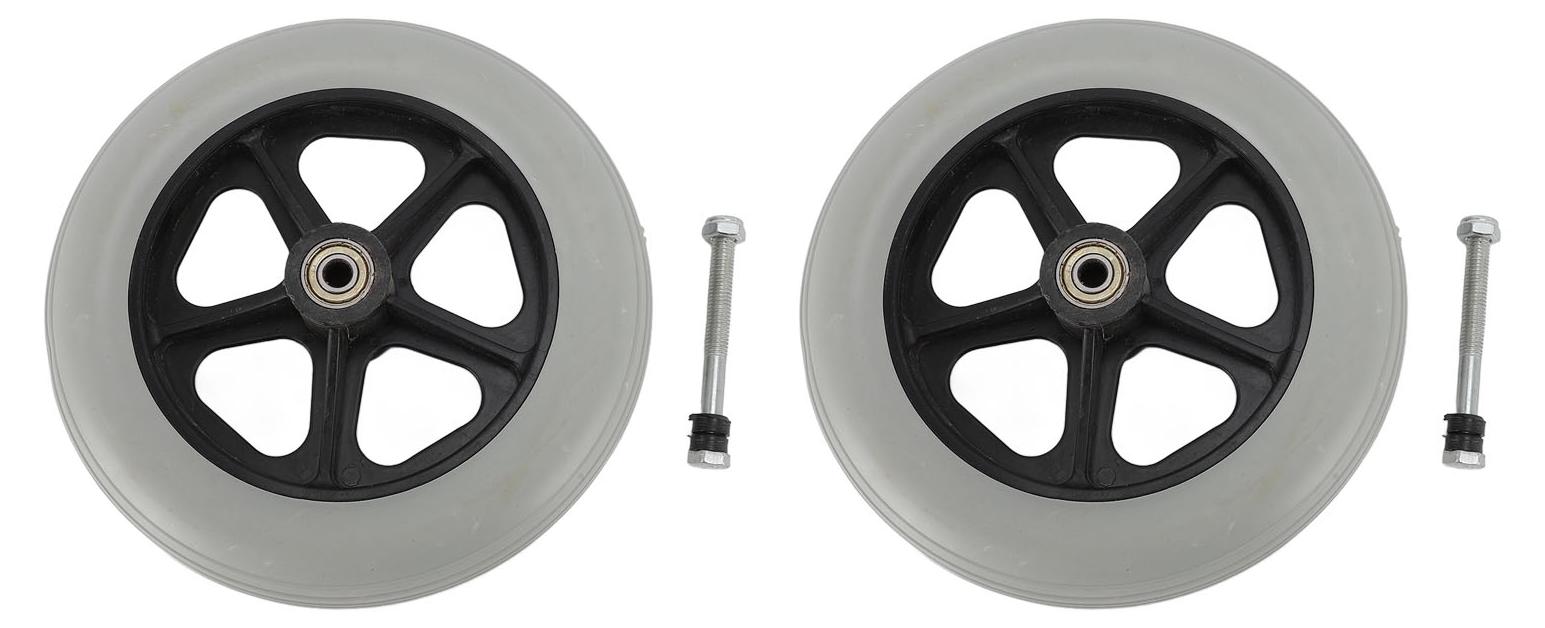 TWO TREES 2 Stück breite 8-Zoll-Rollstuhlräder als Ersatzteil für Elektrorollstühle, grau