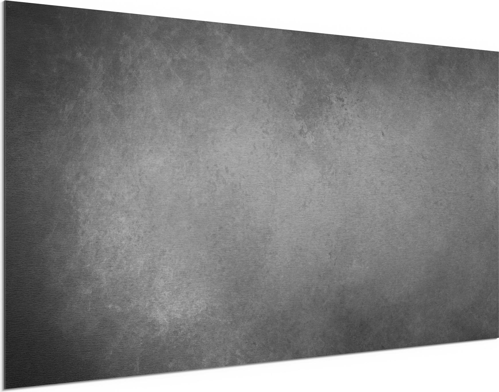 DEQORI Alu-Dibond Bild Silber 100x50 cm 'Leere Schultafel' Wandbild Metall dünn Design AD-100-50-S-1951-UV