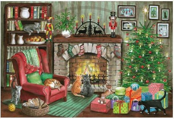 Adventný kalendár „Mačky pri krbe“ pre milovníkov mačiek