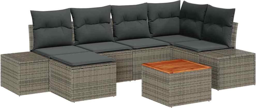 vidaXL Garten-Sofa-Set 7 pcs Grau