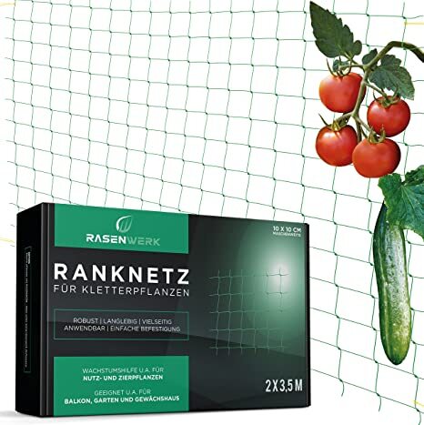 Filet A Ramer Filet Pour Plantes Grimpantes RASENWERK - 2x3.5m, Mailles 10cm - Idéal Tomates, Concombres Support Pour Plantes Grimpantes