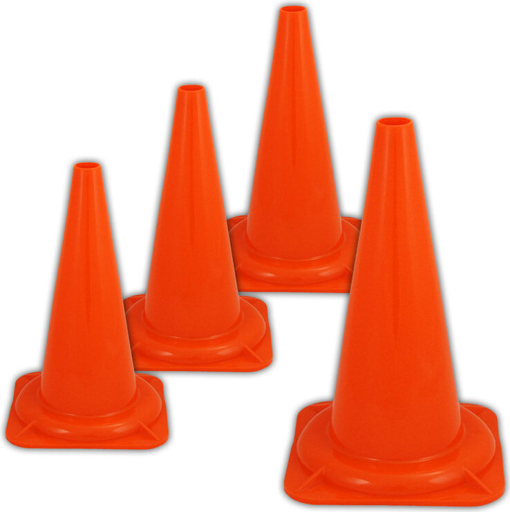 ES-Team UvV Leitkegel Warnleitkegel 48cm leuchtend orange 4 Stk.