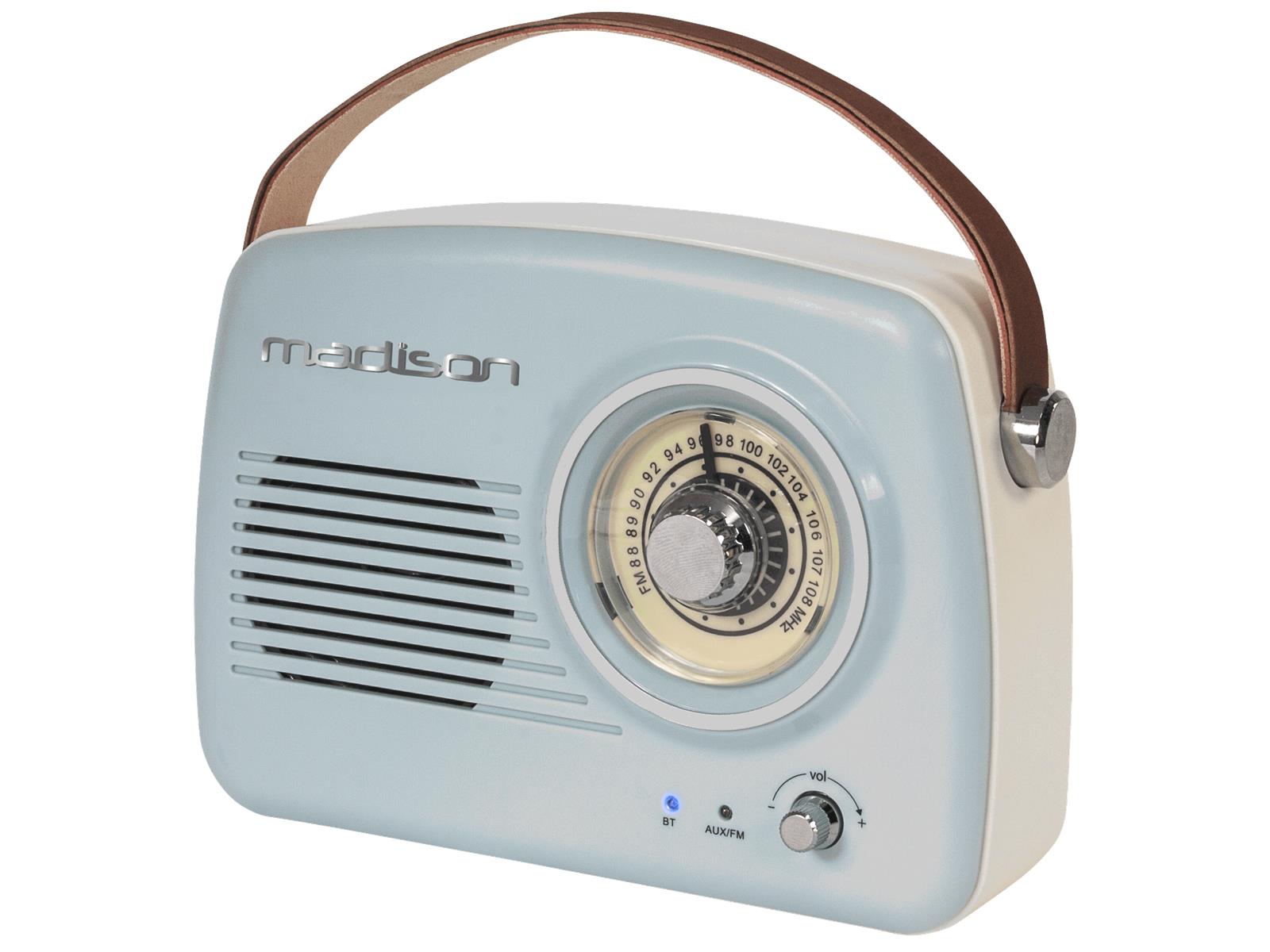 Nostalgie Radio MADISON MAD-RETRORADIO Bluetooth Verstärker FM-Radio Akku MP3 