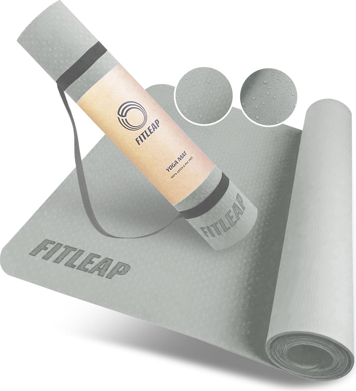 Fitleap Yoga-Matte Pro aus umweltfreundlichem TPE-Schaum. Sehr rutschfeste, schadstofffreie, hypoallergene und hautfreundliche Gymnastik-Matte, Fitness-Matte, Turn-Matte FL-YM-PRO-5-LGY