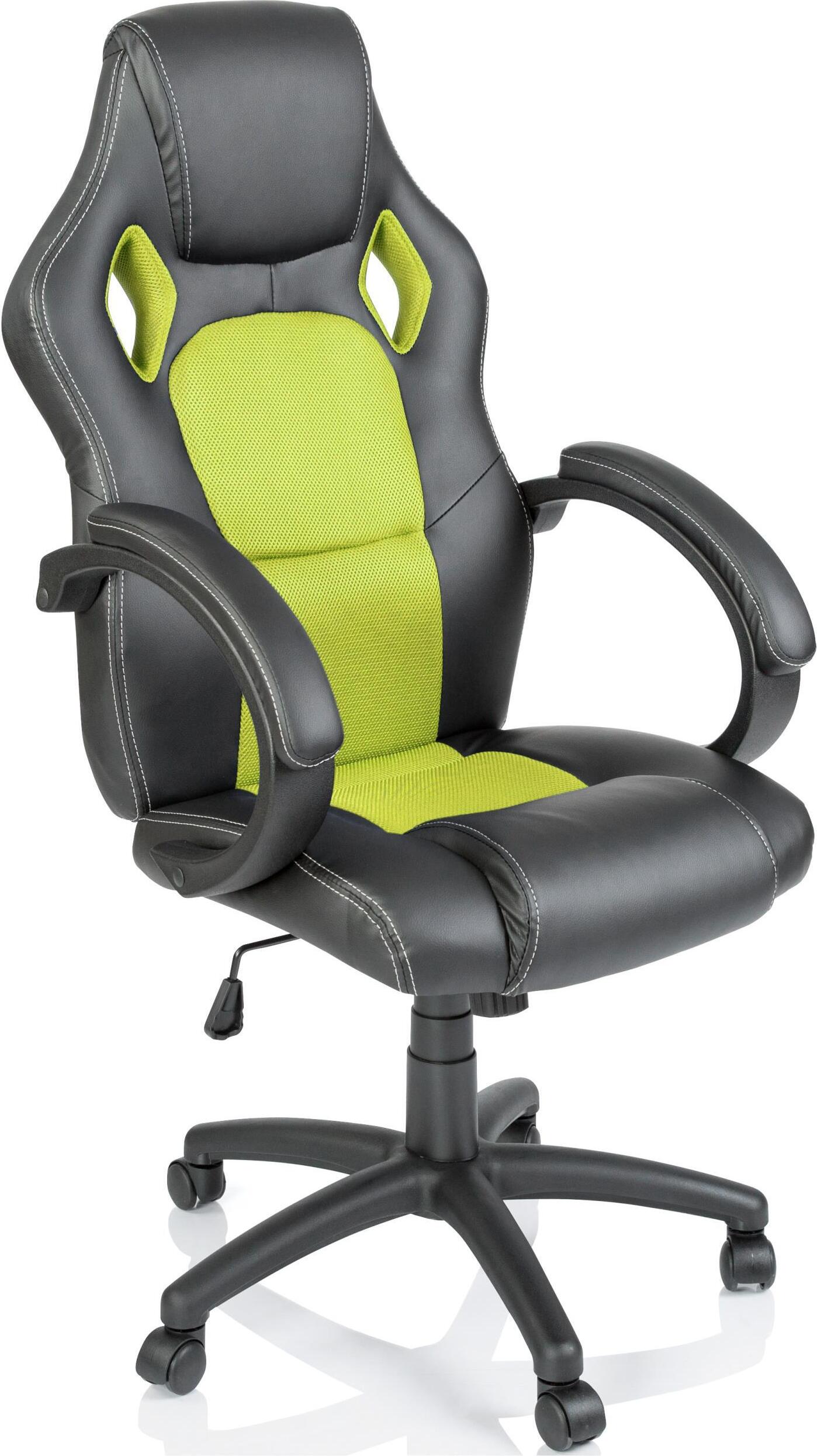 TRESKO Racing Executive Chair Kancelárska stolička Otočná stolička Športové sedadlo Kancelárska stolička Kancelárska stolička Čierna/svetlozelená