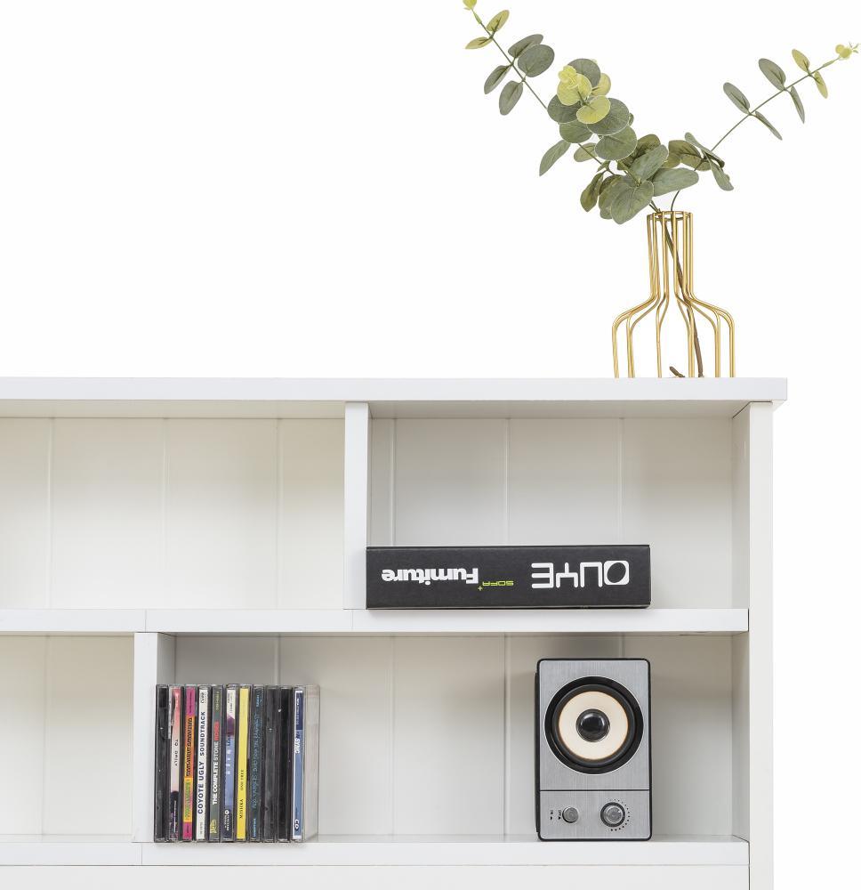 TavilaEcon Weißes Doppelbett aus Massivholz mit Schubladen und Lattenrost, ideal für Jugend- und Kinderzimmer, inklusive Bücherregal, 90x200 cm