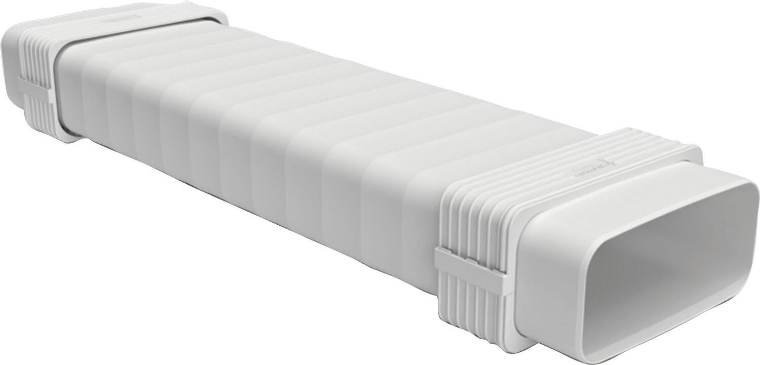 Optimairo N14103 Adapter flexibel, Lüftungssystem Luftführung Baumaßnahmen geräuscharm, energieeffizient, Kunststoff weiß 175 x 80 mm
