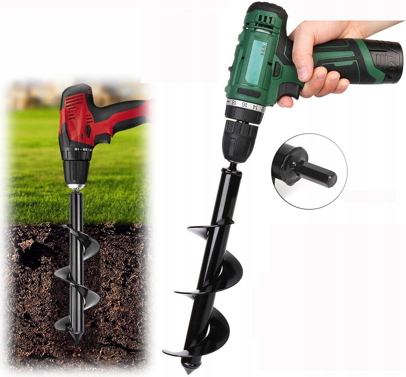 Bohrer Bohrer Erdschraubendreher 10 Cm / 30 Cm M83186