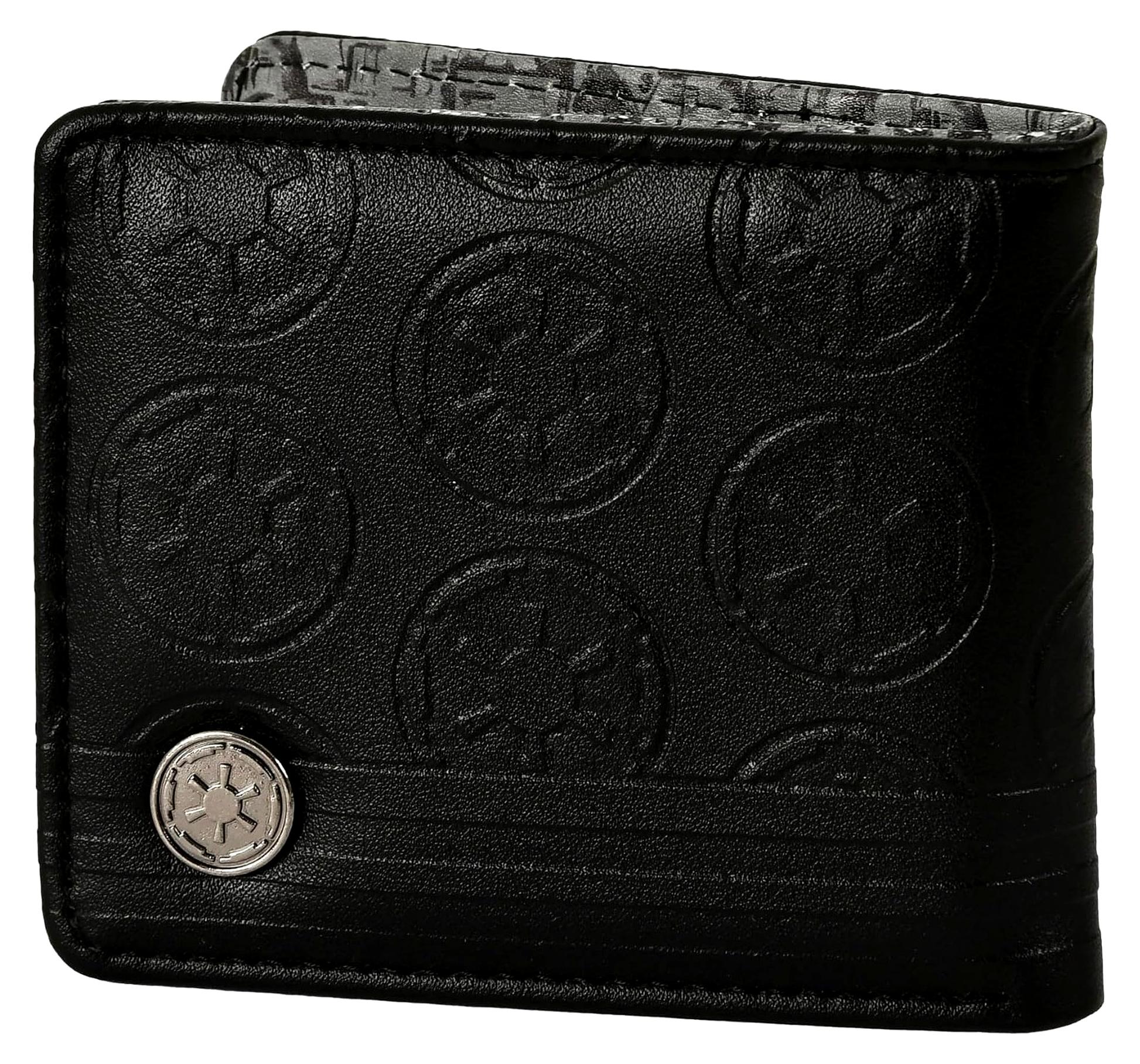 Markenlos Star Wars - Geldbörse geprägtem Empire Motiven mit Scheinenfach, Kartenfächern und Seitenfächern 10,5 x 2 x 9,3 cm Schwarz