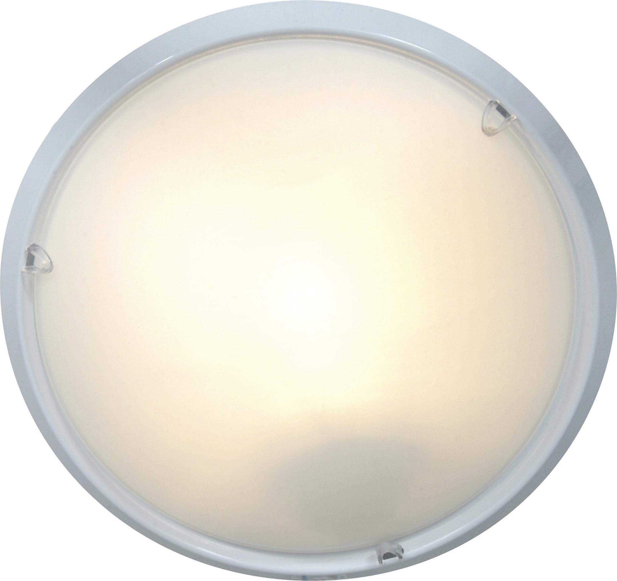 Näve Leuchten Deckenleuchte mit E27 Deckenleuchte mit E27 Deckenleuchten - Deckenleuchte, Deckenlampe aus Metall und Glas in weiß, 8 cm hoch, Ø 26 cm, E27-Fassung