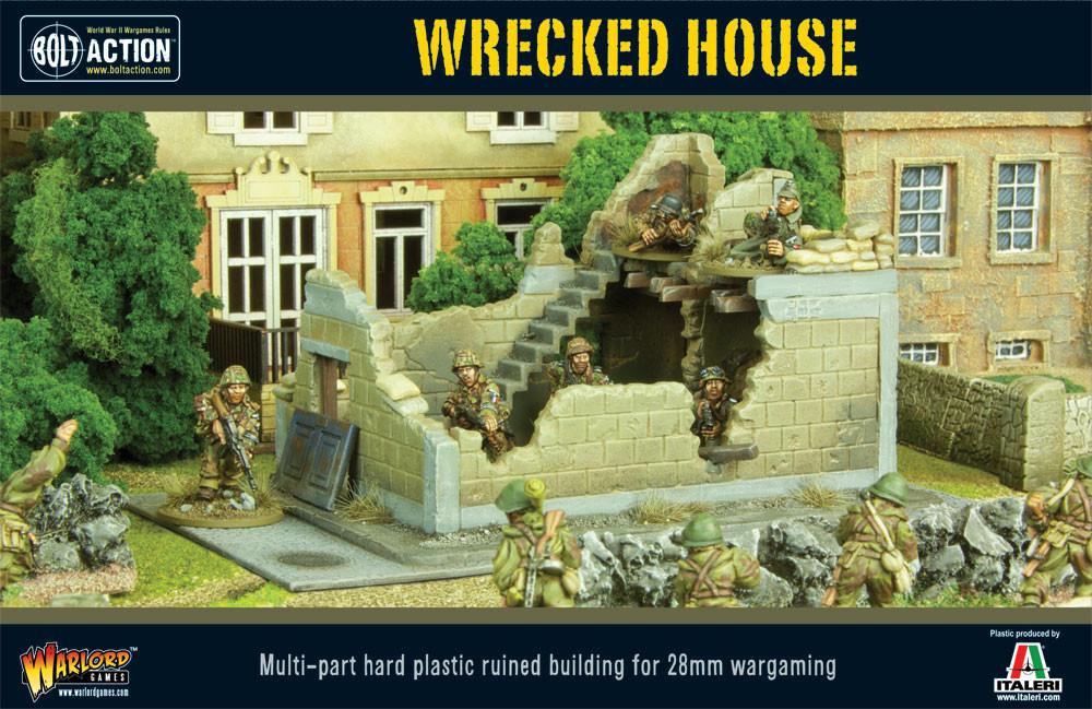 Warlord Games Zerstörtes Haus Modellbausatz unbemalt Plastik für alle Kriegsepochen WG-TER-46