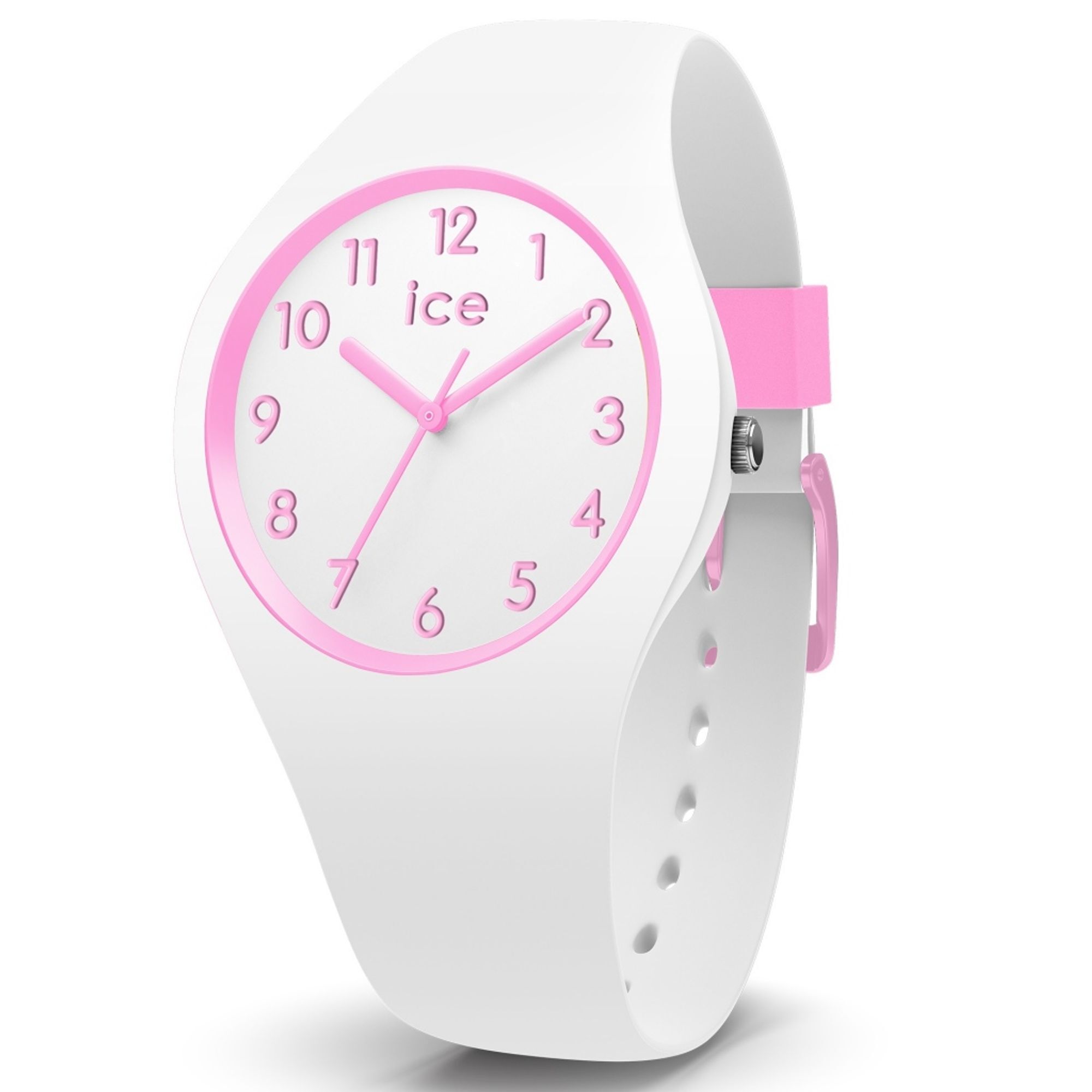 Ice-Watch Biele dievčenské hodinky so silikónovým remienkom Ice Ola Kids Candy White