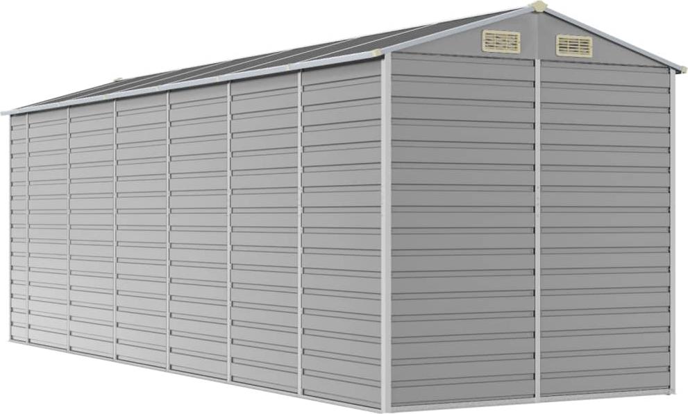 vidaXL Záhradný prístrešok svetlosivý 191 x 555 x 198 cm Pozinkovaná oceľ