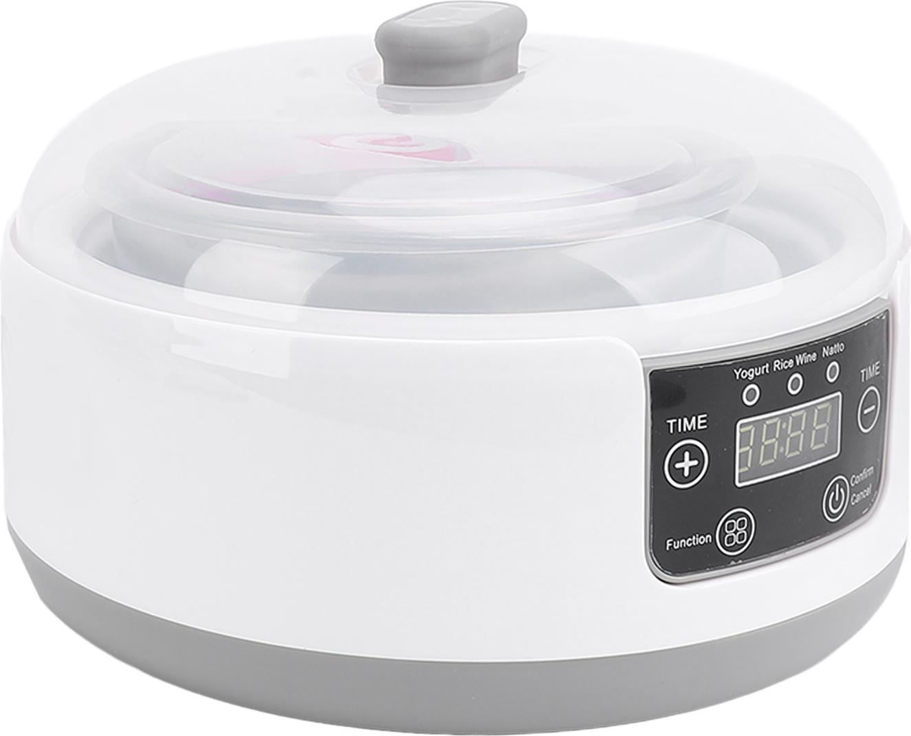 Cocosity Elektrische Joghurt-Maschine 1.2L Hausgemachter Joghurt Natto Maker Kleiner Joghurt-Inkubator mit Gläsern Edelstahl Liner EU Stecker 100-240V