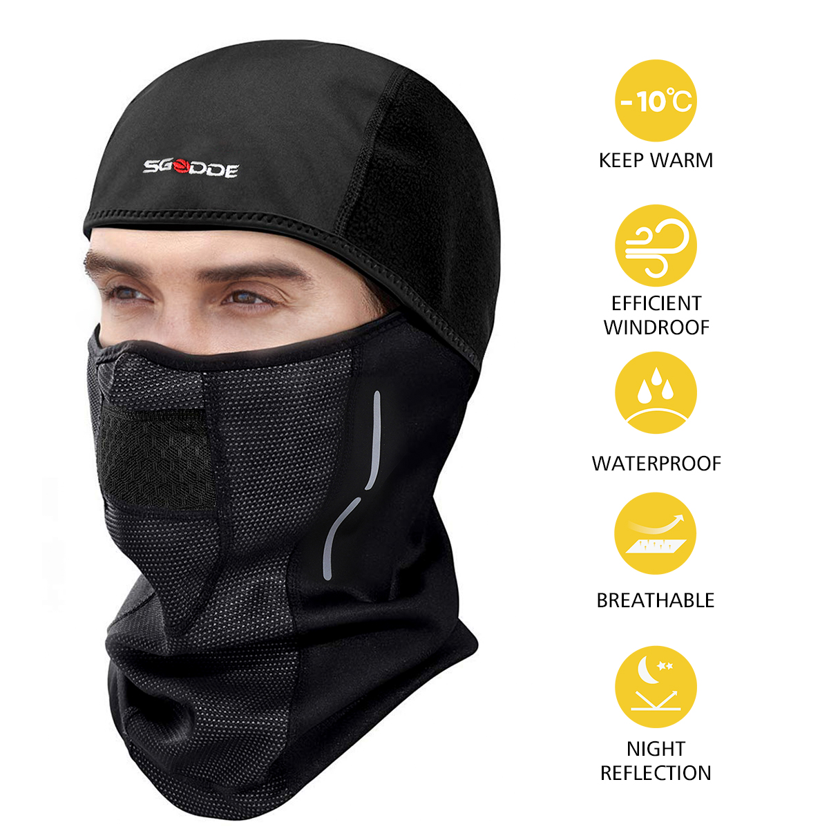 atmungsaktiv Sturmmaske schwarz mit Luftventil für Ninja Snowboarding 