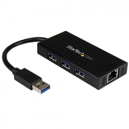 StarTech.com ST3300GU3B, Kábel, USB, Ethernet, 5000 Mbit/s, Čierna