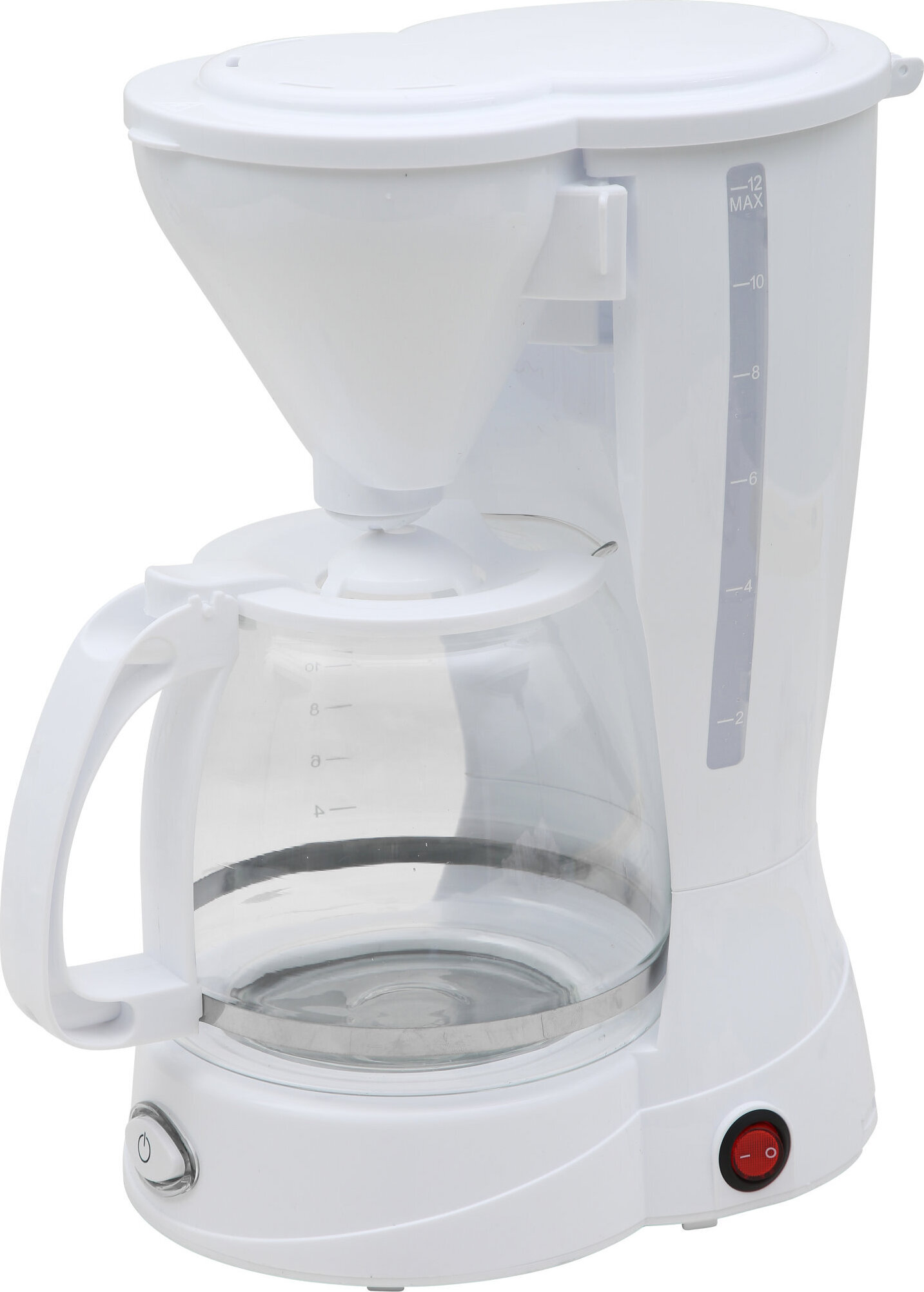 Deski Kaffeemaschine 12 Tassen Filterkaffeemaschine Glas Kanne Kaffee Maschine 800W, Farbe:Weiss T-188