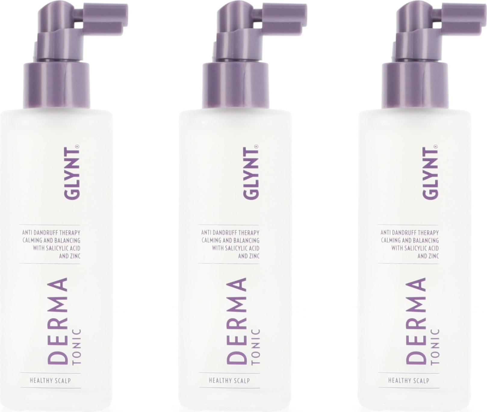 GLYNT Derma Tonic 3 x 100 ml Kopfhautwasser für gestresste Kopfhaut Set