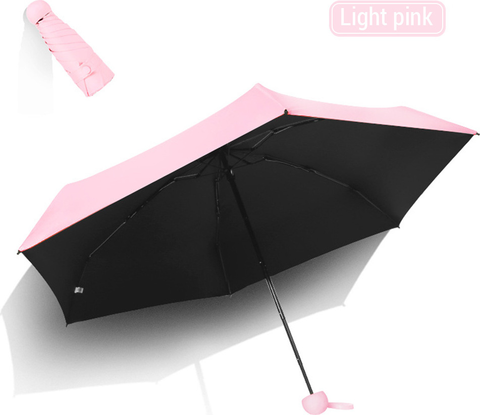 KKmoon Reise-Sonnenschirm, kompakter fuenffacher Sonnenschutzschirm mit UPF 50+