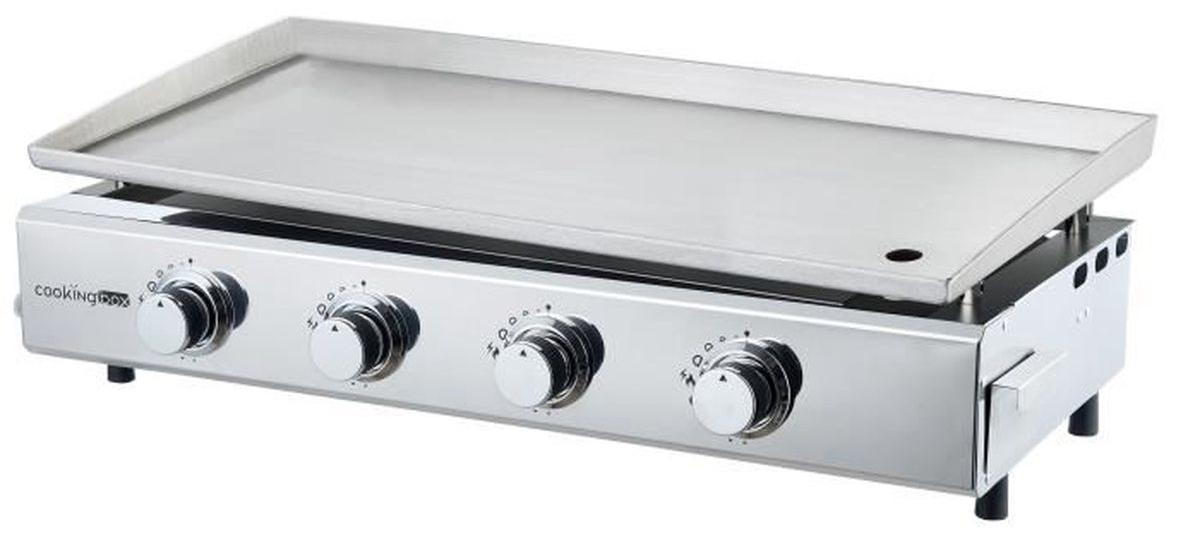 COOKINGBOX FAVEX Brasilia, plynová grilovacia doska s 4 horákmi, veľkosť XXL (84 x 34 cm), nerezová oceľ, piezoelektrické zapaľovanie, výkon 10 kW