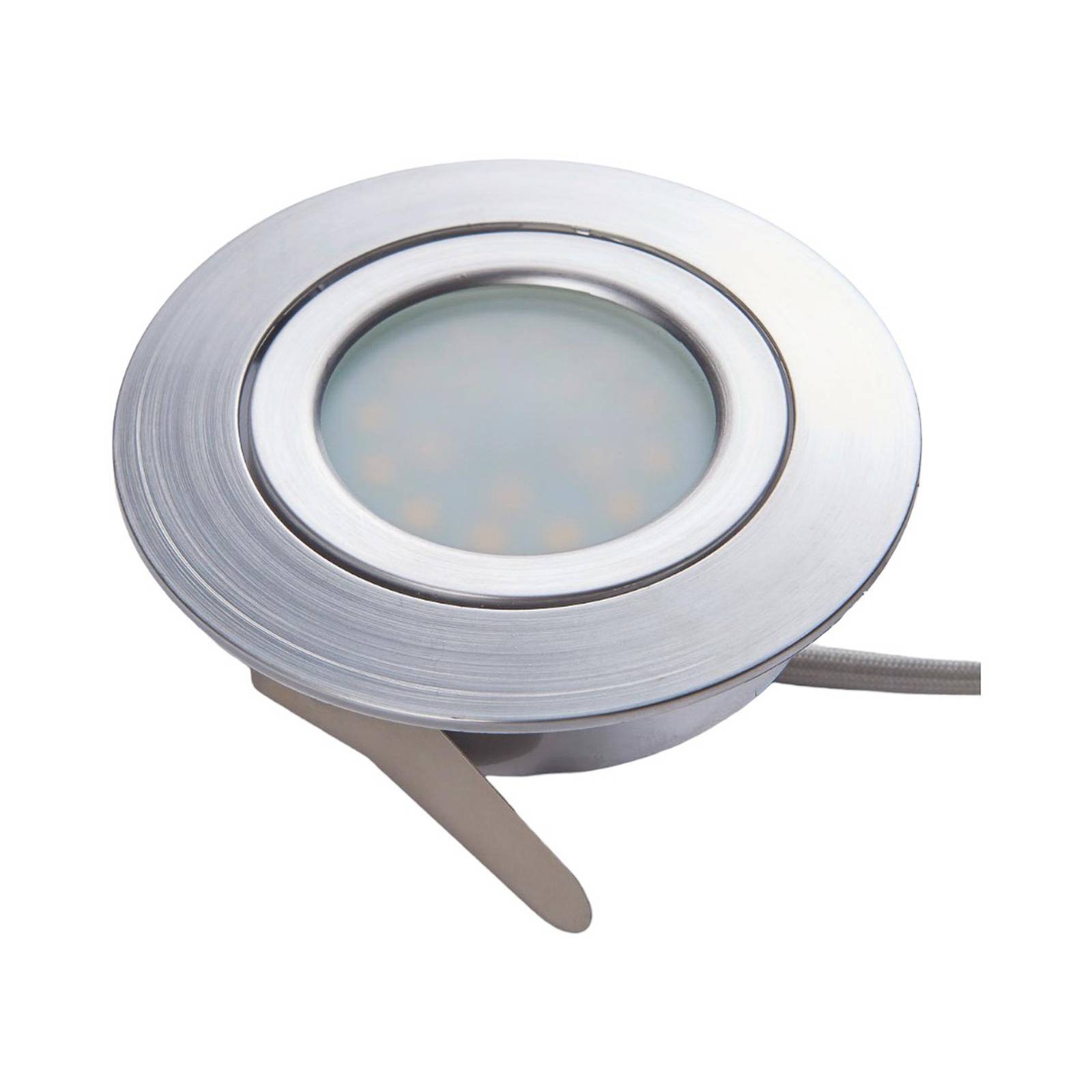 LINDBY LED-Einbaustrahler Andrej, rund, alu, 3er-Set 9620850