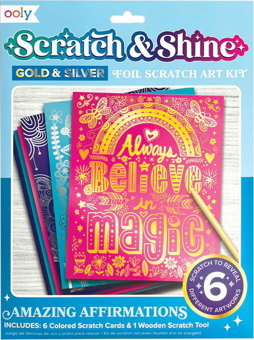 Ooly kreatives Spielzeug Scratch & Shine Affirmationen Kunstset 161-095