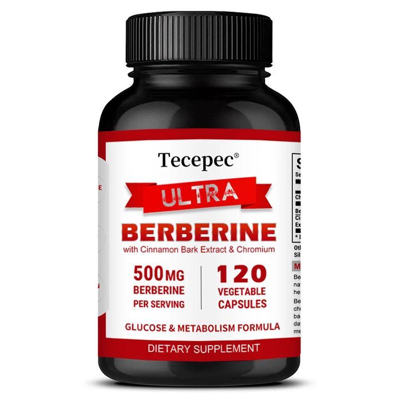 Tecepec Ultra Berberine 500 mg (120 Kapseln) Nahrungsergänzungsmittel, Herz, Herzgesundheit, Gewicht, Stoffwechsel, Herz, Kreislauf, Gesundheit