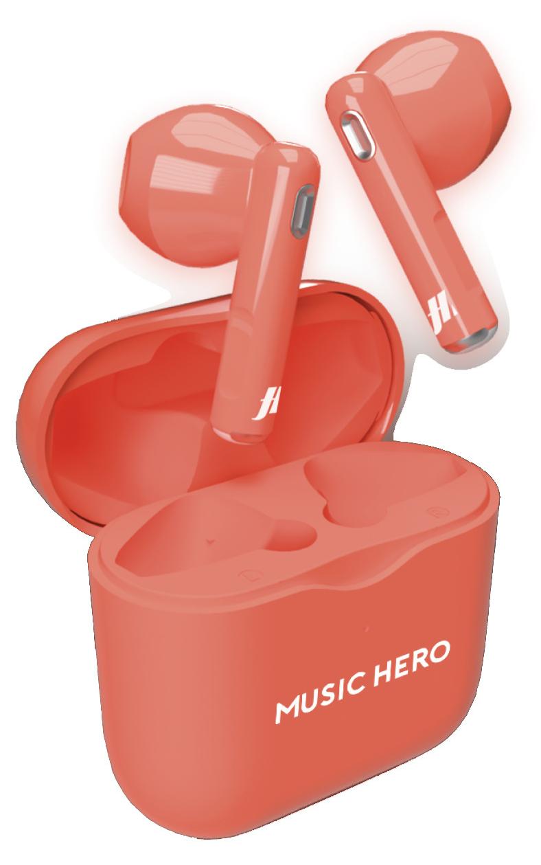 SBS MHTWSFLUOR, True Wireless Stereo (TWS), Hovor / hudba, Slúchadlá s mikrofónom, Ružová