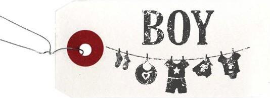 Artemio Weiße Etiketten + Holz Stempel 'Boy' 1316