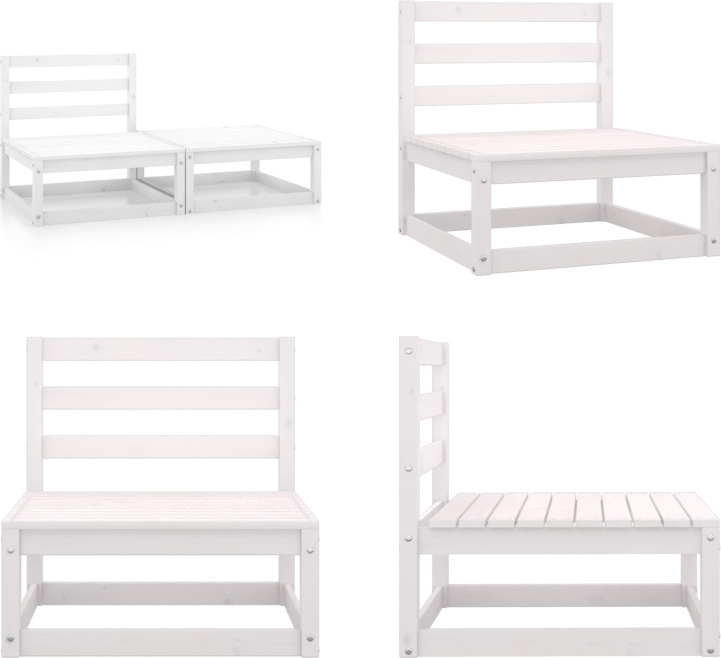 vidaXL 2 ks záhradná súprava biela z masívneho borovicového dreva - Záhradná súprava - Záhradné súpravy - Lounge set - Lounge sety