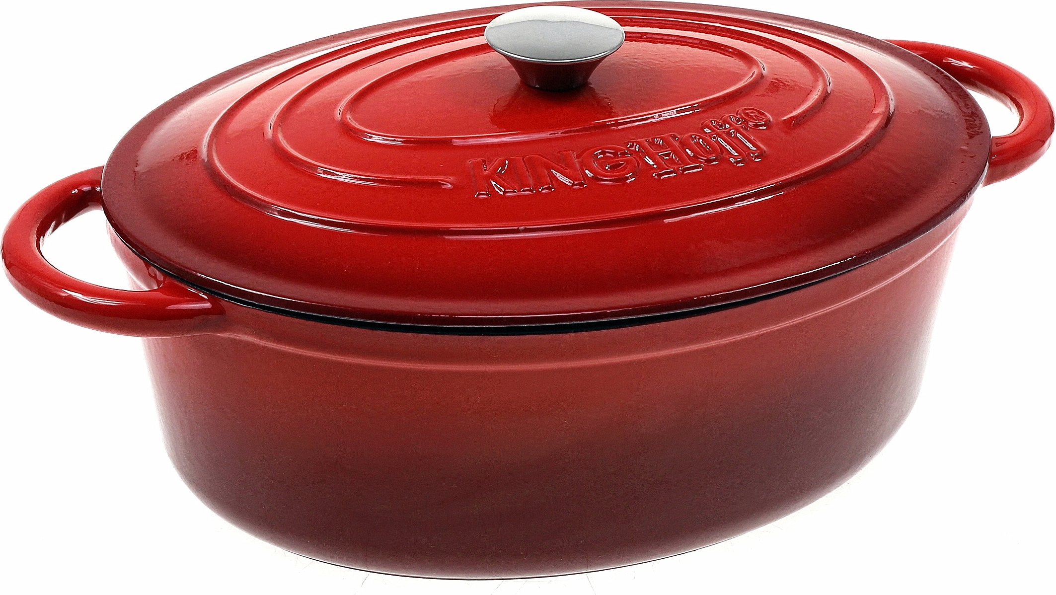 Sonstige Bräter Emailliert 4,5l Gusseisenpfanne + Deckel Gusseisenbräter Schmortopf Oval