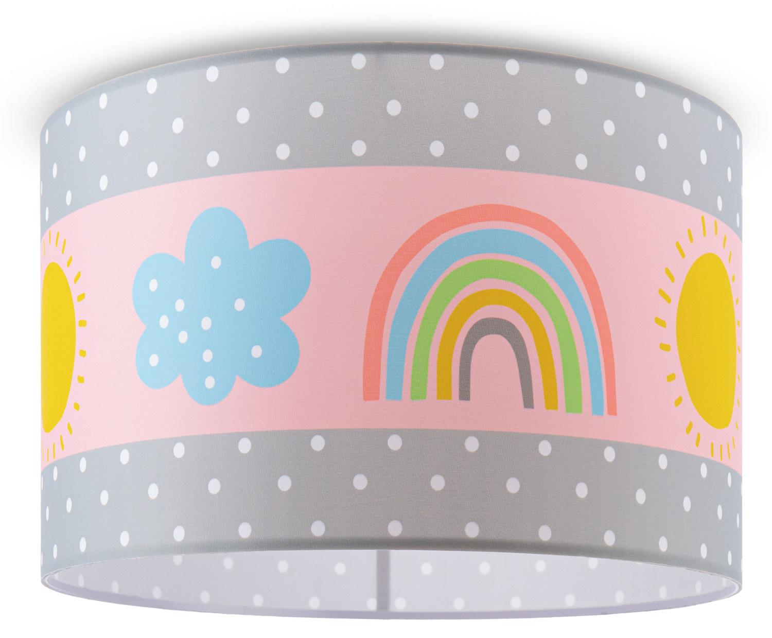 Paco Home Deckenlampe Kinder Pendelleuchte Kinderzimmer Stoffschirm Rund Bunt Baby E27