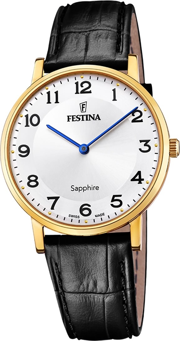 Festina pánske hodinky kožené čierne Festina Swiss made náramkové hodinky D2UF20016/5