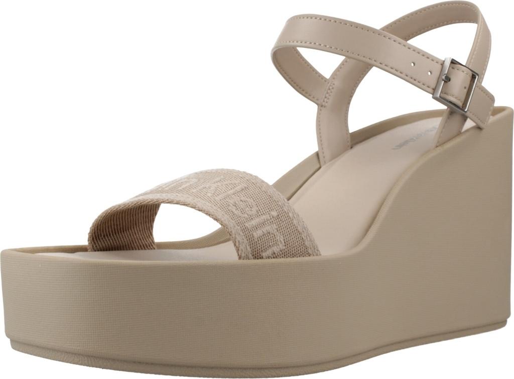 CALVIN KLEIN WEDGE 70 SNDL WEBBING LT Beige