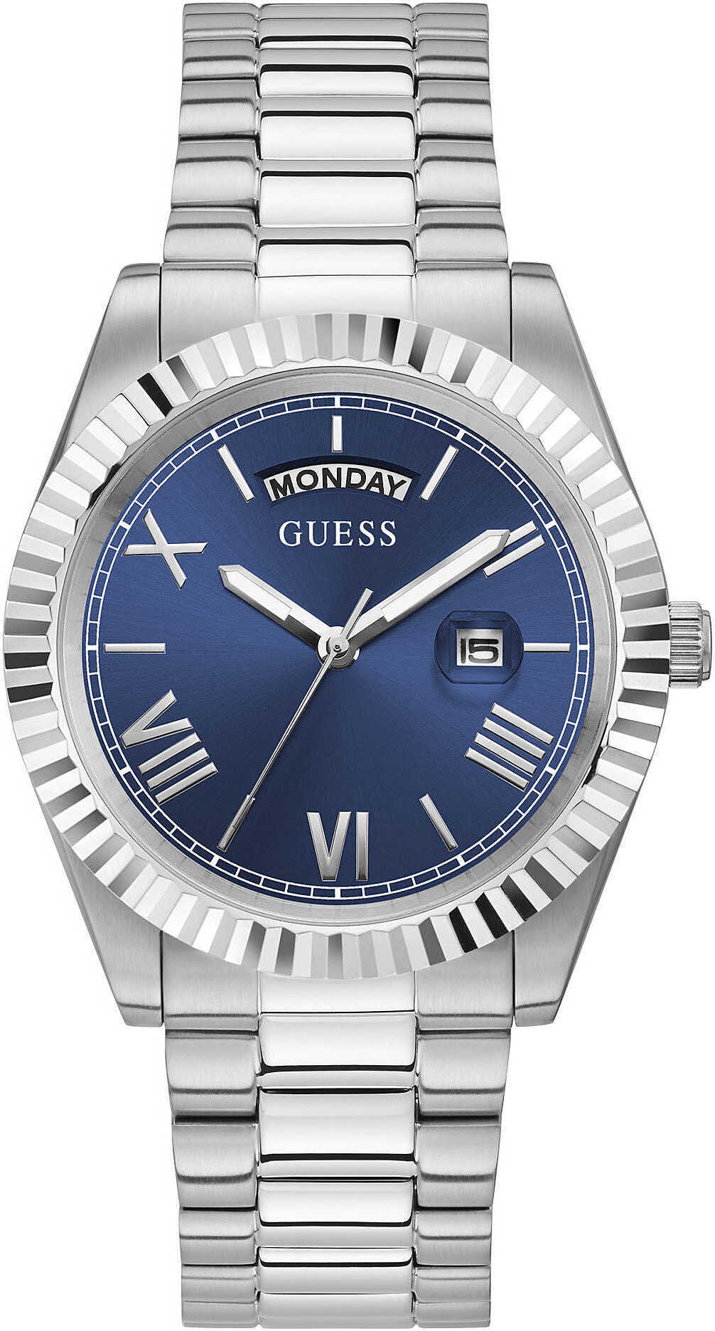 Guess Pánske hodinky Connoisseur z nehrdzavejúcej ocele farba strieborná GW0265G7