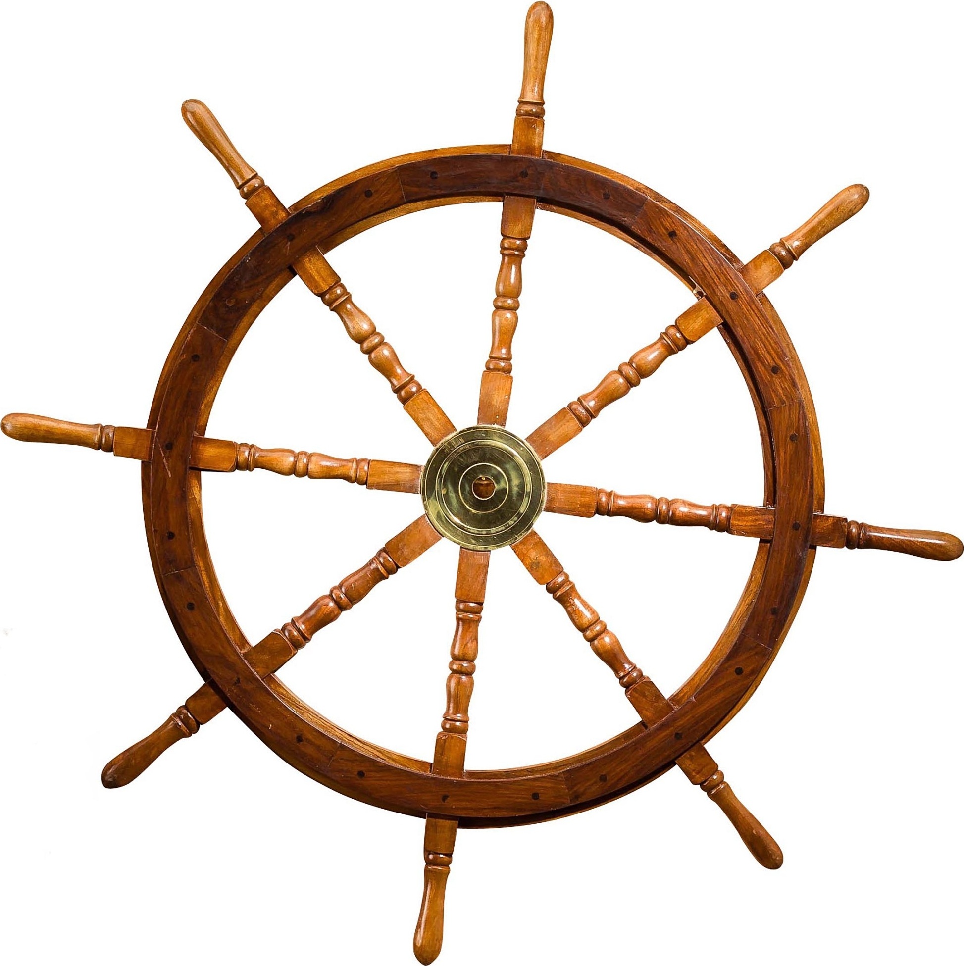 Aubaho Steuerrad 105cm Holz Messing Schiff Schiffsrad Schiffssteuerrad Schiffe Boot