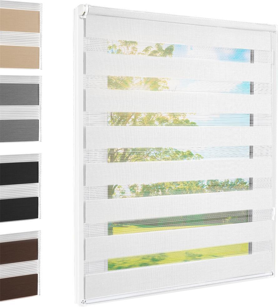 Foxx Doppelrollo Klemmfix Standardmaß : Weiß : 140 : 80