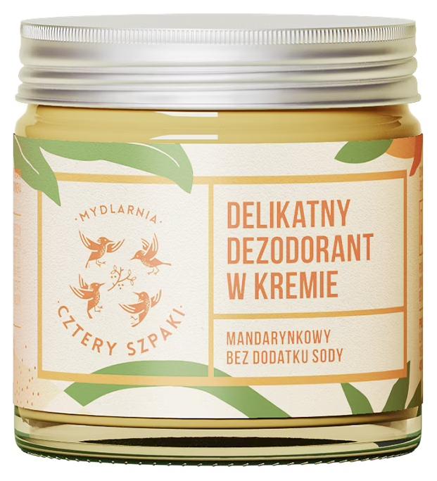 4 SZPAKI Sanftes Creme-Deodorant MANDARINE ohne Backpulver