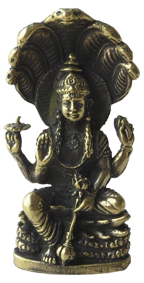 Saraswati GBR "Vishnu auf Thron" Messing 6cm FM38