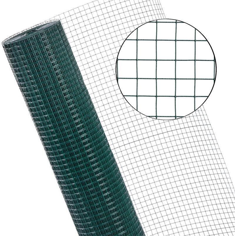 ESTEXO Volierendraht 4eck Voliere 1x25 m Käfig 19x19 Maschendrahtzaun Gartenzaun Grün 512469