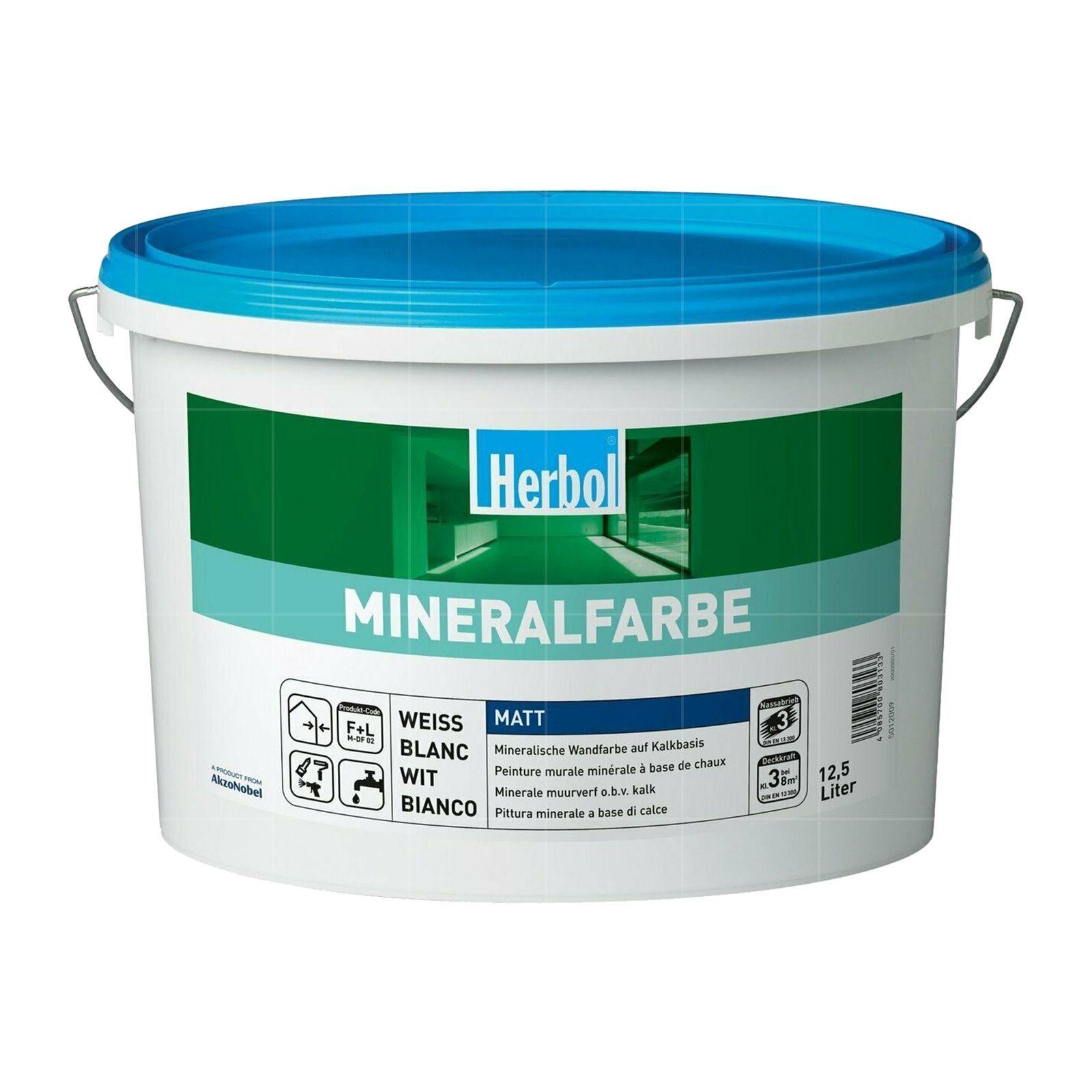 Herbol Mineralfarbe Matt - 12.5 Ltr Weiss 5012009