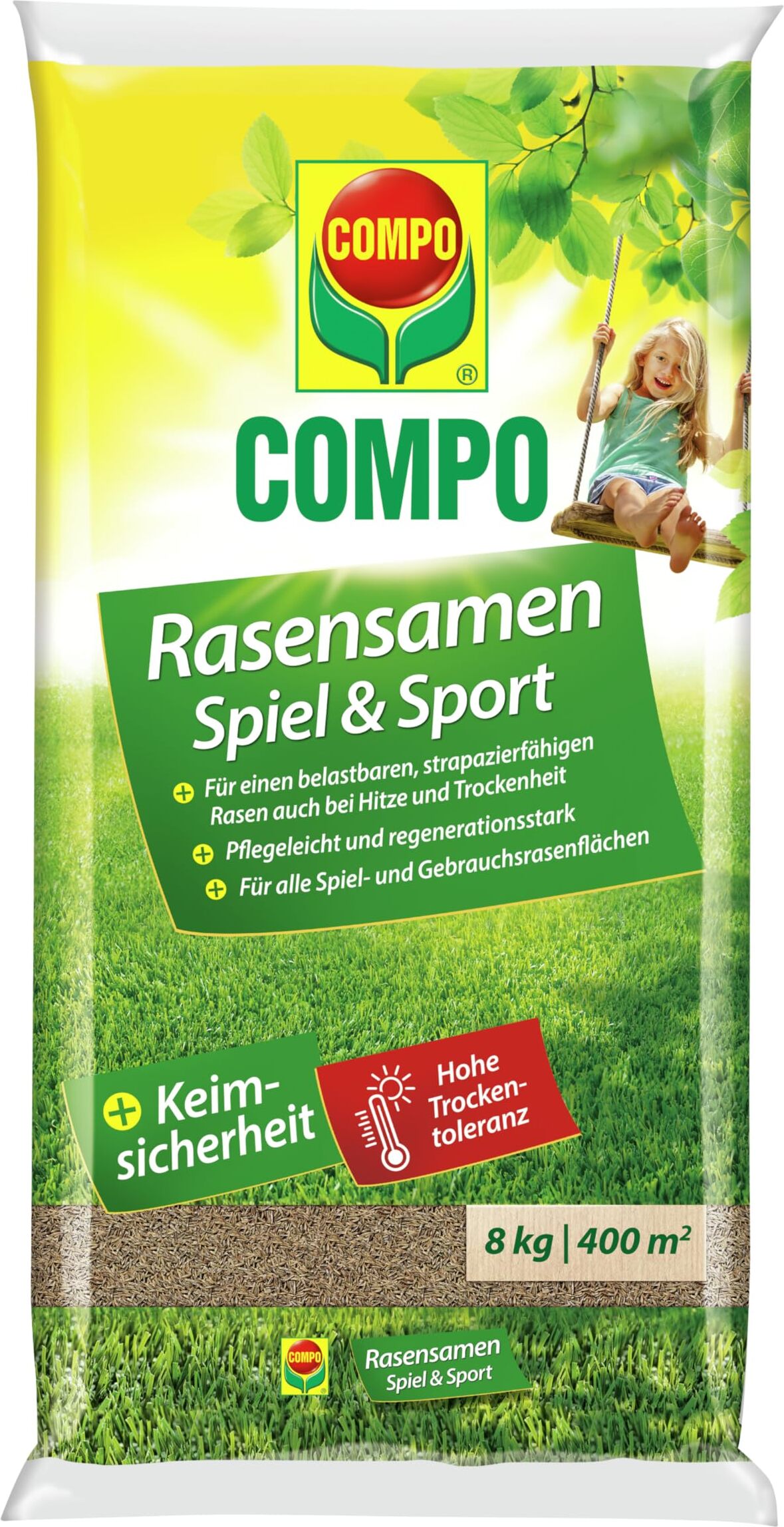 COMPO Rasensaat Spiel und Sport 8 kg fr 400 m Rasensamen
