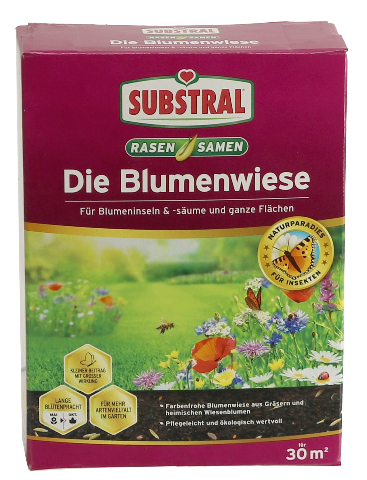 SUBSTRAL Saatmischung Blumenwiese, 300g, bis zu 30m², Rasen und Blumen 8540