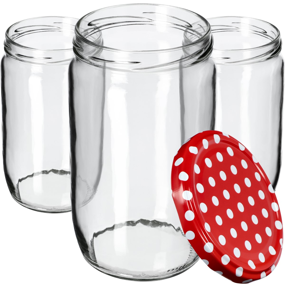 KADAX Barattoli per conserve da 900 ml con tappo a vite fi82 mm