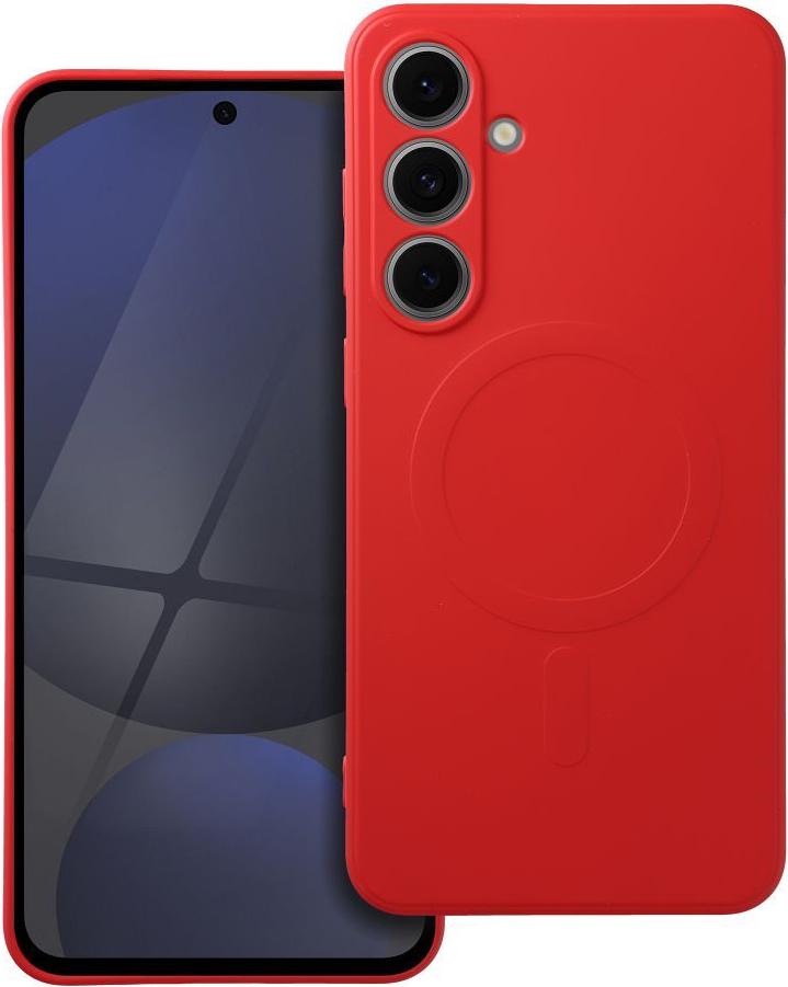 SILIKÓNOVÝ KOBEREC na mobilný telefón kompatibilný s MagSafe vhodný pre SAMSUNG S24 FE červený