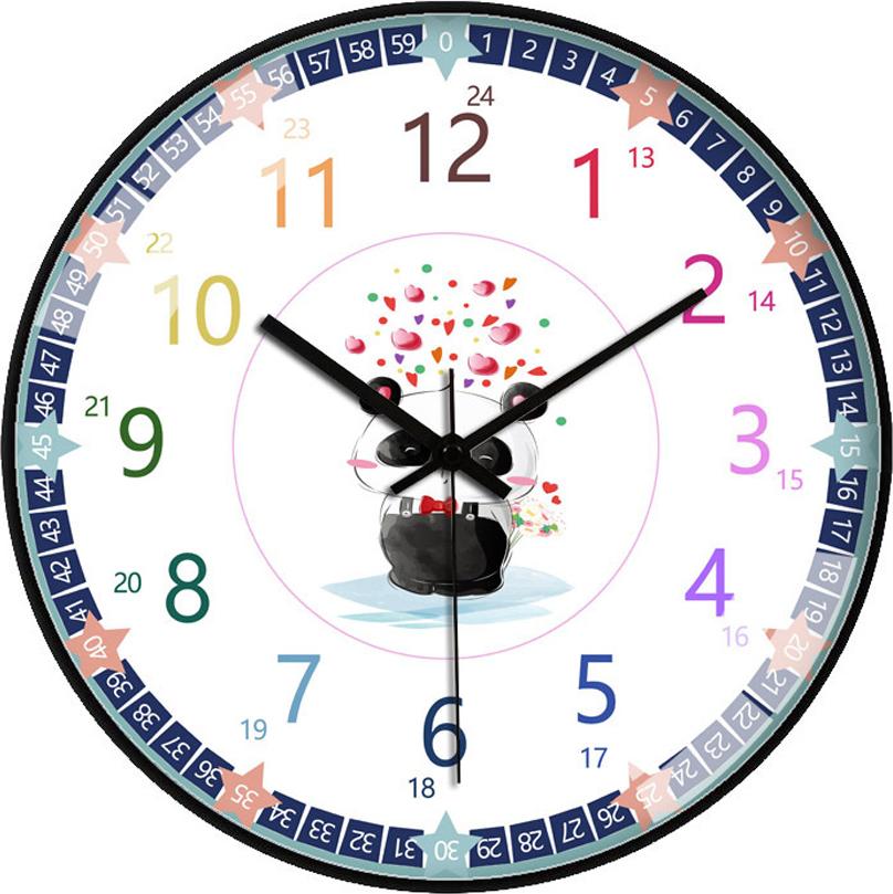 Mmgoqqt 12-Zoll-Wanduhr mit ultraleiser Lernfunktion für die frühkindliche Bildung,12 inches Kau-LA-251215-342