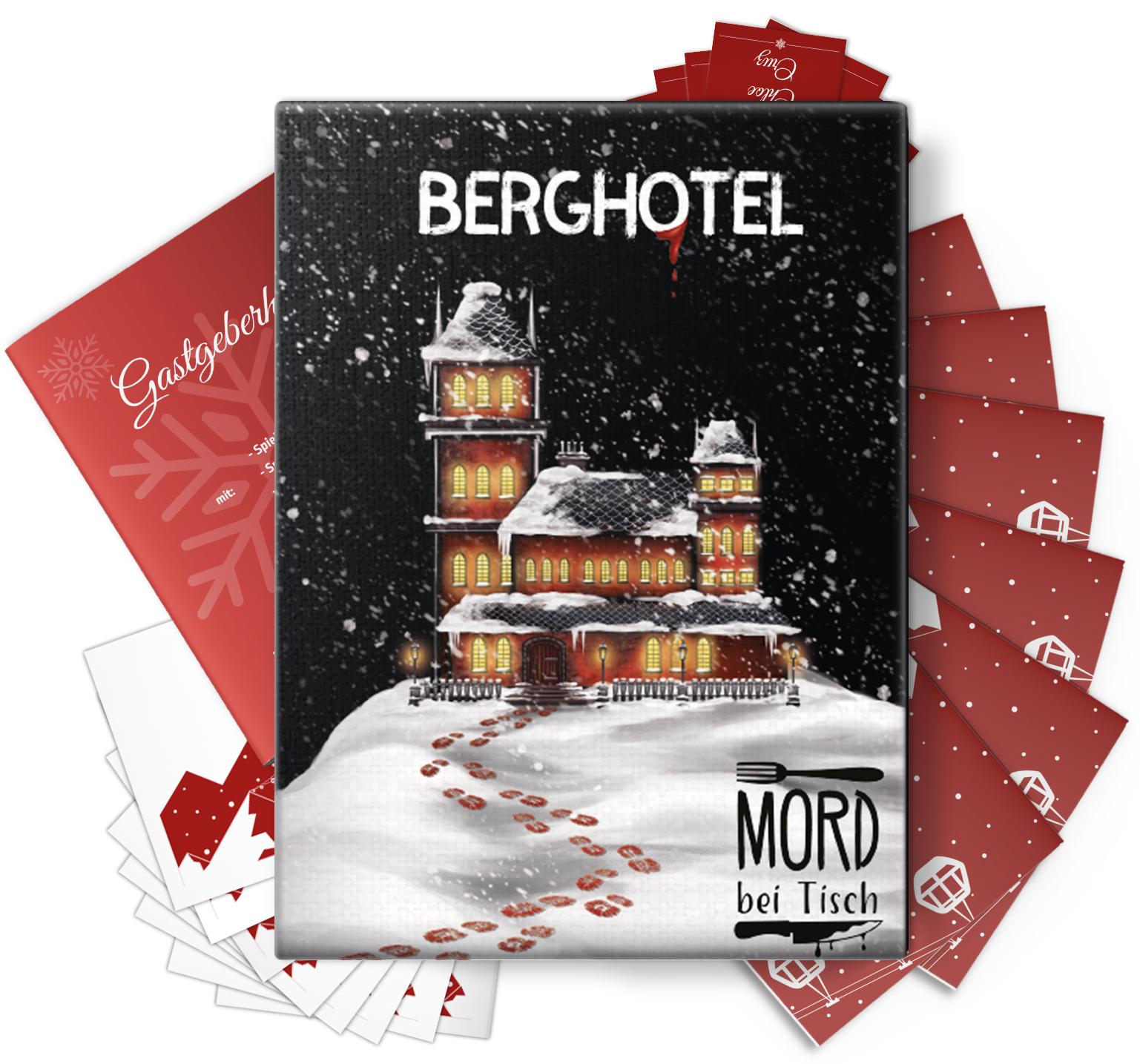 MORD bei Tisch Krimidinner für Zuhause - 6 bis 8 Personen - Der Berghotel Fall - Das Krimi Spiel ab 16 Jahren MBT00003