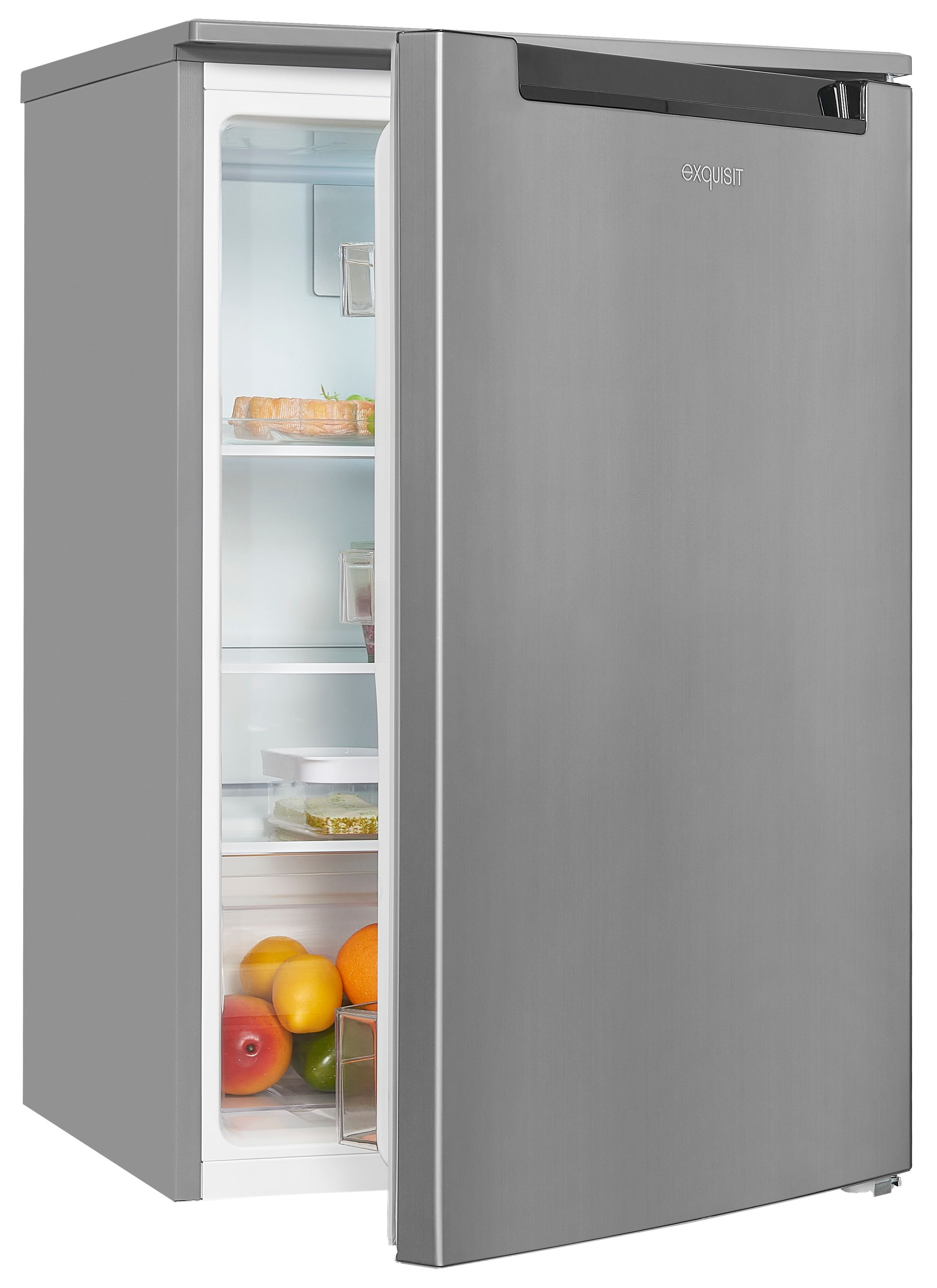 Exquisit Kühlschrank KS15-V-040D inoxlook Edelstahloptik l | Nutzinhalt 123 
